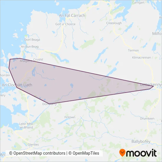Doherty's Coach Travel coverage area map