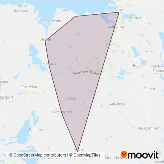 Treacy Coaches coverage area map