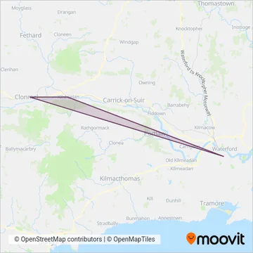 Piltown Coaches coverage area map