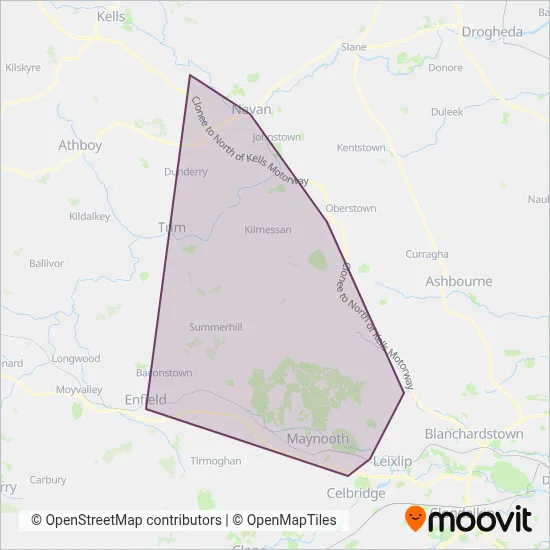 McCaffrey Coaches Limited coverage area map