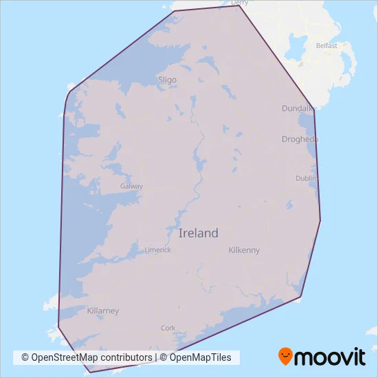 Bus Éireann coverage area map