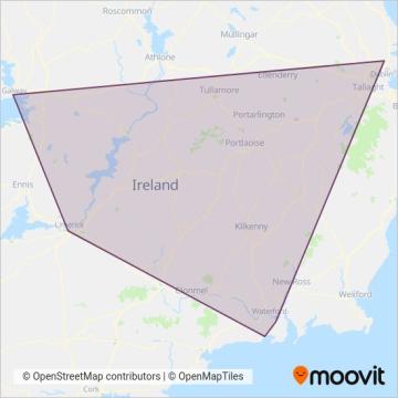 Kenneally's Bus Service coverage area map