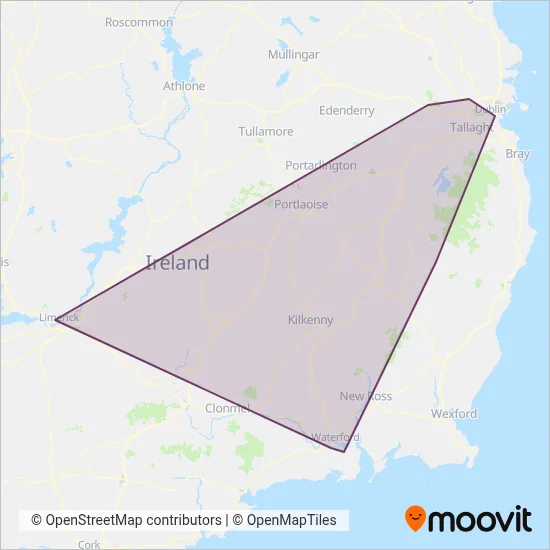 J.J Kavanagh & Sons coverage area map