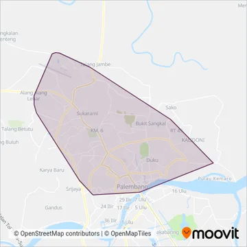Trans Musi coverage area map