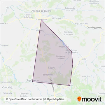 Autocares Víctor Bayo coverage area map