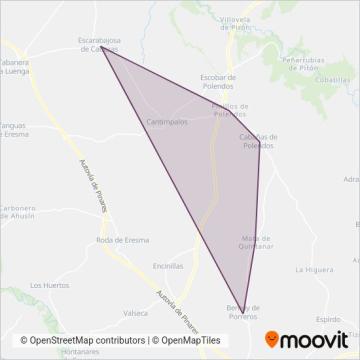 Mapa del área de cobertura de Autocares Garrido S.L