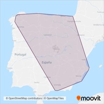 Mapa del área de cobertura de ALSA