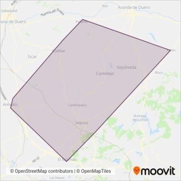 Mapa del área de cobertura de A la demanda Prestación Conjunta Institutos