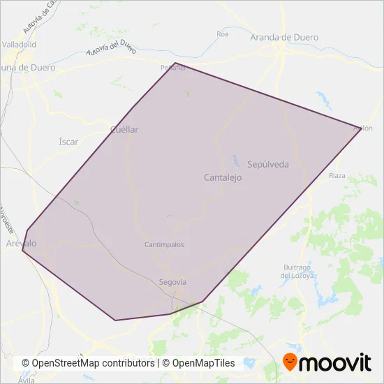 Mapa del área de cobertura de A la demanda Prestación Conjunta Institutos