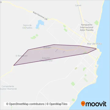Batán coverage area map