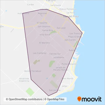 Transporte General Pueyrredón coverage area map