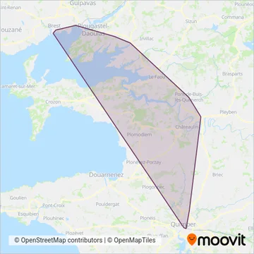 BreizhGo (Finistère) coverage area map