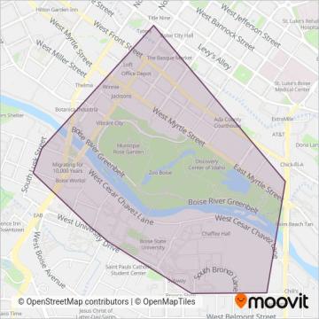 Bronco Shuttle coverage area map