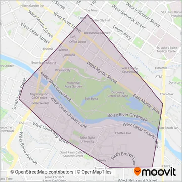 Bronco Shuttle coverage area map