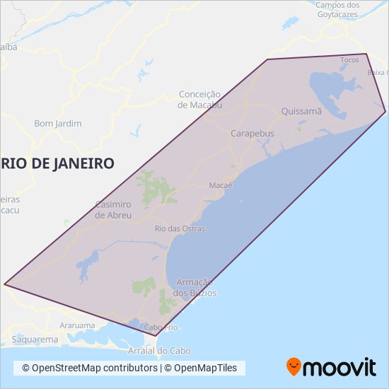 Rápido Macaense coverage area map