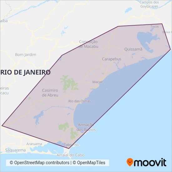 Rápido Macaense coverage area map