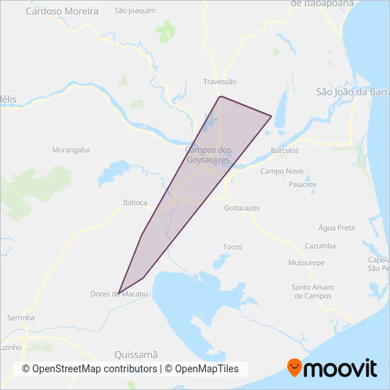 Viação Jacarandá (Consórcio Planície) coverage area map