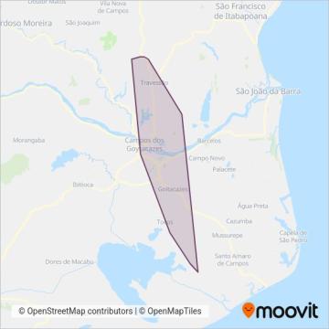 Mapa da área de cobertura da Consórcio Planície