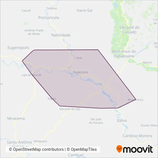 Viação Santa Lúcia coverage area map