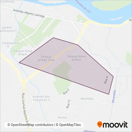 Viação Siqueira (Consórcio União) coverage area map