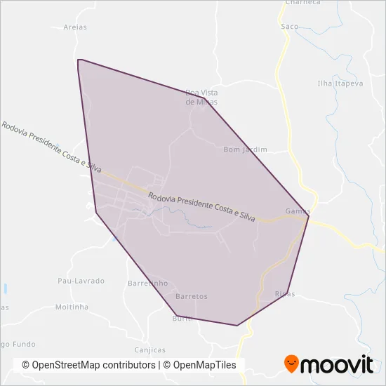 TNS coverage area map
