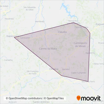 Transmoreira coverage area map