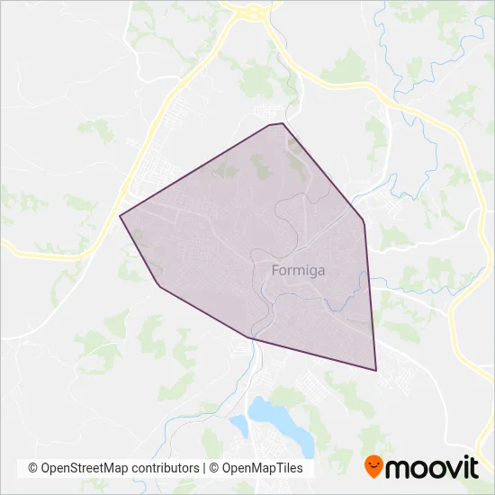 Viação Formiga coverage area map