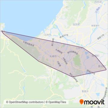 ジェイ・アール北海道バス coverage area map