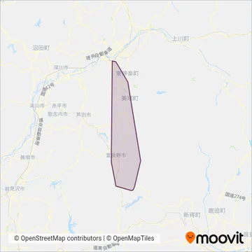 Furano Bus coverage area map