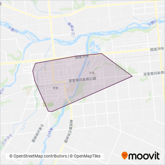 芽室町コミュニティ coverage area map