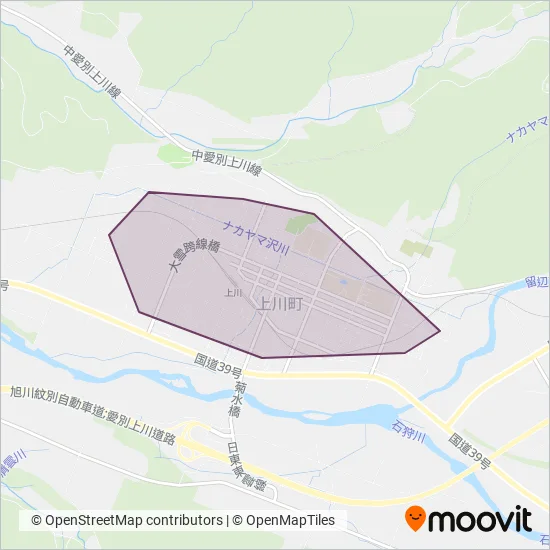 上川町コミュニティサービスエリアマップ