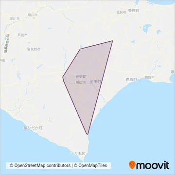 Tokachi Bus coverage area map