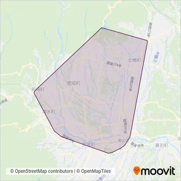 Hokkaido Takushoku Bus Co. coverage area map
