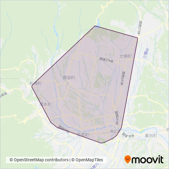 北海道拓殖バス株式会社 coverage area map