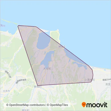 Abashiri Bus coverage area map