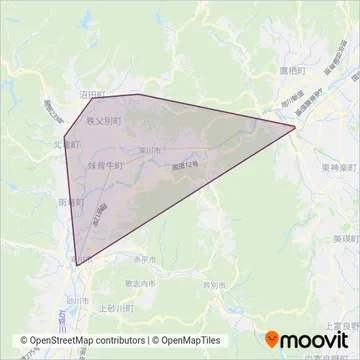 空知中央バス coverage area map