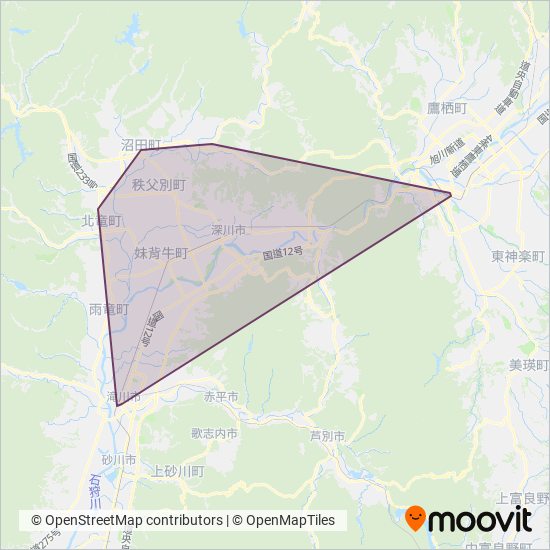 空知中央バス coverage area map