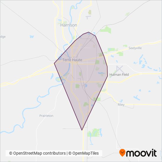 Terre Haute Transit coverage area map