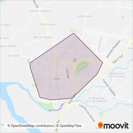 Intercomunal coverage area map