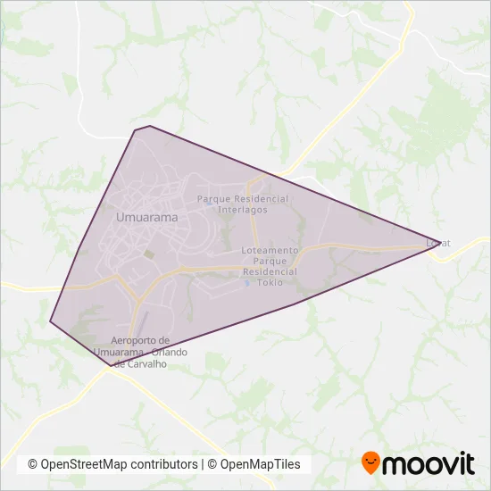 Viação Umuarama (Urbano) coverage area map