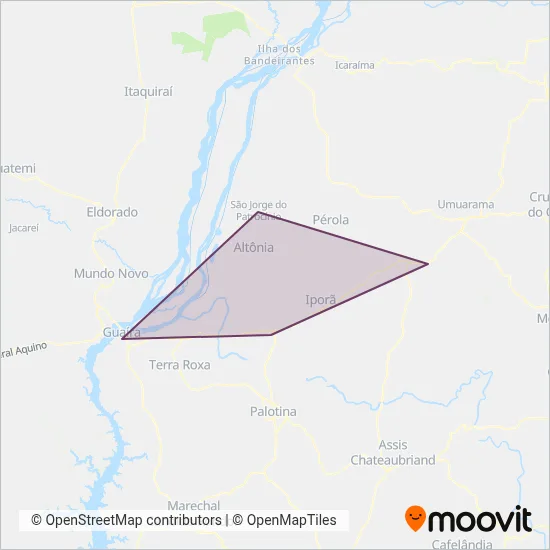 Viação Umuarama (Rodoviário) coverage area map