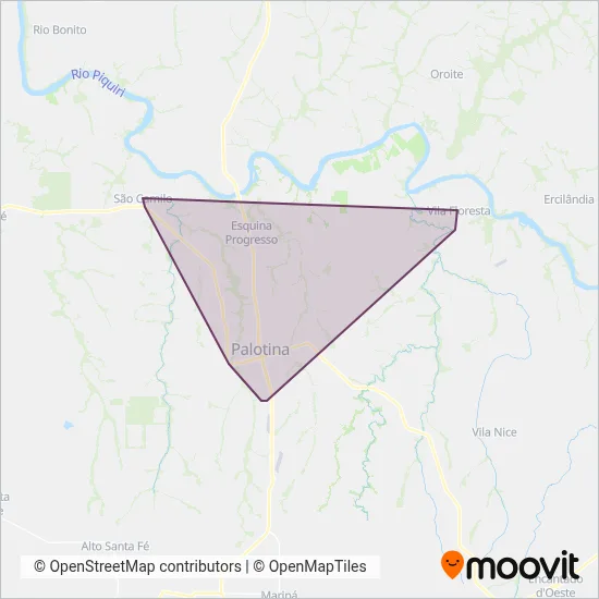 Empresa de Transportes PGTUR (Palotina) coverage area map