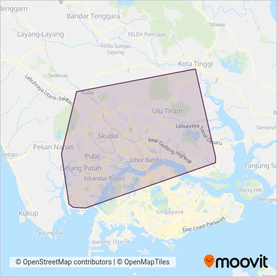 BAS.MY Johor Bahru coverage area map