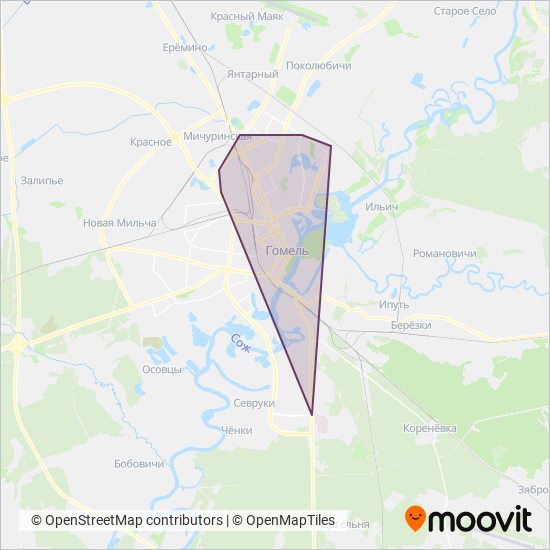 КУП «Горэлектротранспорт» (Троллейбусное депо № 1) coverage area map