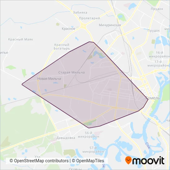 Gorelektrotransport MUE (Trolleybus Depot #2) coverage area map