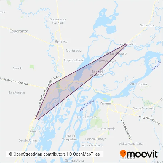 Grupo Rosario Bus coverage area map