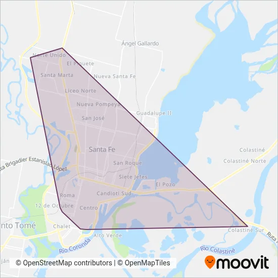 Grupo E.R.S.A. coverage area map
