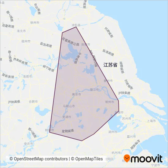 Nanjing Bus coverage area map