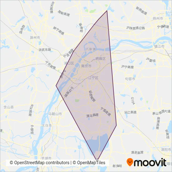 Nanjing Metro coverage area map