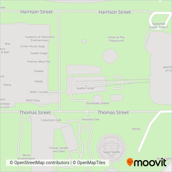 Seattle Center Monorail coverage area map